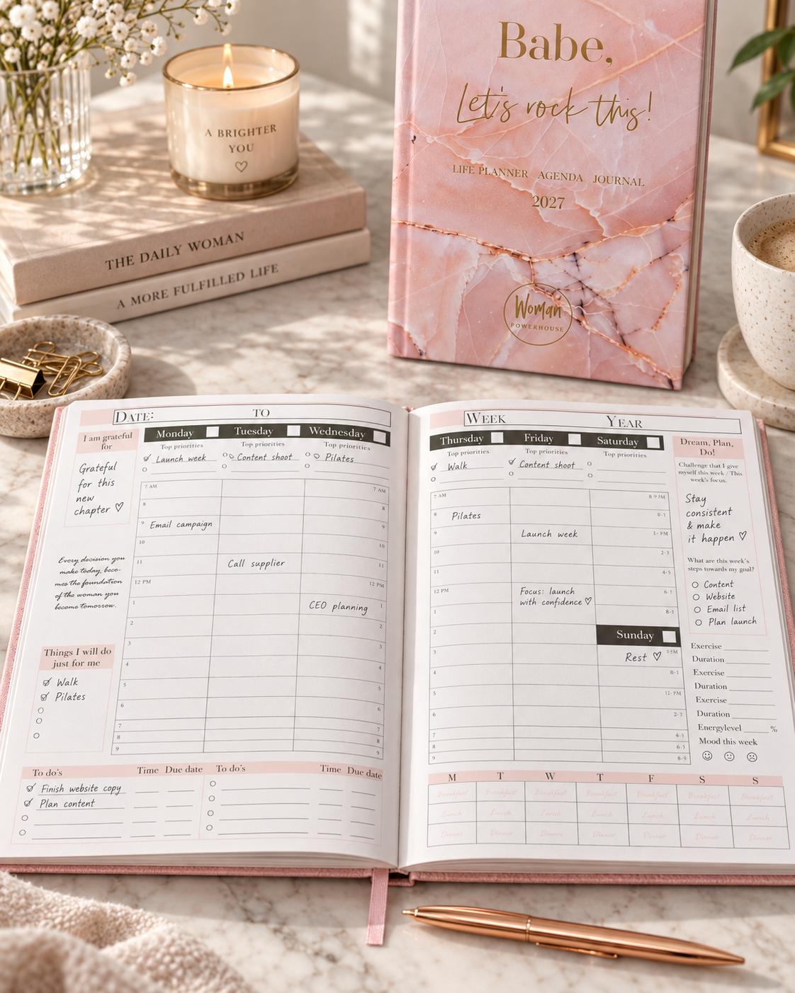 PRE-ORDER + FREE PEN UNTIL 31TH OCT | Undated Life Planner, Agenda and Journal in one