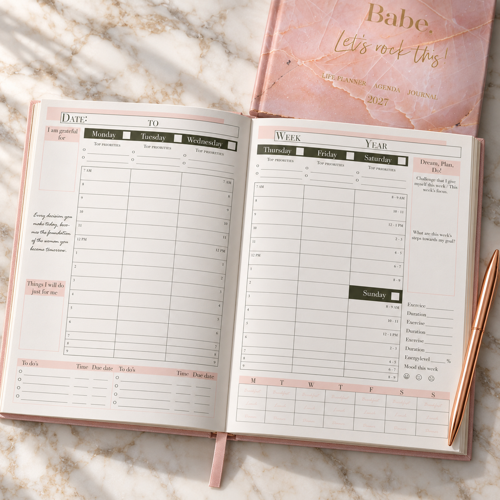 PRE-ORDER + FREE PEN UNTIL 31TH OCT | Undated Life Planner, Agenda and Journal in one