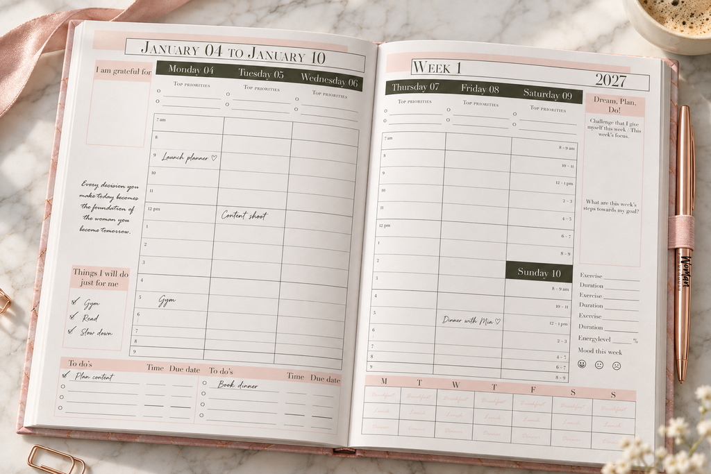 PRE-ORDER + FREE PEN UNTIL 31TH OCT | 2027 Life Planner, Agenda and Journal in one